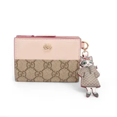 極美品 グッチ ヒグチユウコ コラボ ダブルG バイカラー スモール ウォレット 財布 レザー GGスプリーム レディース MMM EC52-6【中古】のサムネイル