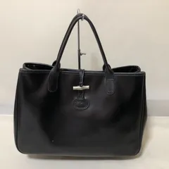 D809　LONGCHAMP　ロンシャン ロゾ トートバッグ　ハンドバッグ　ブラック　バンブーのサムネイル
