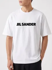 送料無料 新品 JIL SANDER シンプル英字ロゴ文字入り プリント Tシャツ 100%コットン メンズ　レディース おもしろい 半袖 パロディ Tシャツのサムネイル