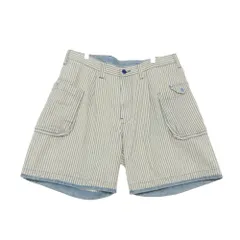 PORTER CLASSIC ポータークラシック ショートパンツ SUMMER HICKORY SHORTS ハーフパンツ ヒッコリー ストライプ ショーツ ボトムス 日本製 ライトブルー L メンズ 【中古】のサムネイル