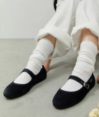 新品】ポルセリ×レキップ別注 サテンバレエシューズ 黒 37 23.5