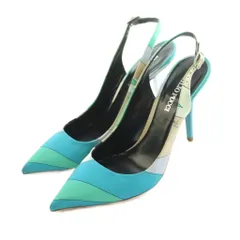 エミリオプッチ EMILIO PUCCI パンプス ポインテッドトゥ スリングバック ピンヒール 39 24.5-25.0cm 水色 ライトブルー 緑 グリーン ベージュ 5912 /MI ■OS ■MAのサムネイル