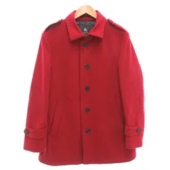 バーバリーブラックレーベル BURBERRY BLACK LABEL ステンカラーコート ウール M ピンクレッド エポレット ミドル丈 ワンカラー D1B60-608-19 /BB ■GY50 ▲Hのサムネイル