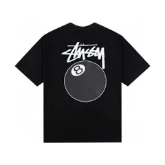STUSSY 8 BALL T恤スツーシーロゴ文字プリントの丸首プルオーバー半袖Tシャツ 男女兼用のサムネイル