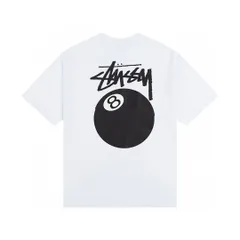 STUSSY 8 BALL T恤スツーシーロゴ文字プリントの丸首プルオーバー半袖Tシャツ 男女兼用のサムネイル