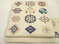 平和屋着物●龍村美術織物　たつむら　九寸名古屋帯　北欧錨文　正絹　逸品　CABI7440dyのサムネイル