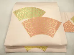 平和屋着物●桝屋高尾　九寸名古屋帯　地紙文　金糸　正絹　逸品　CABI7450dyのサムネイル