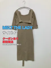 MELT THE LADY メルトザレディ ワンピース F ベージュ タイト 半端袖 無地 リボン ウール・ニット ミモレ・半端丈 レディースのサムネイル