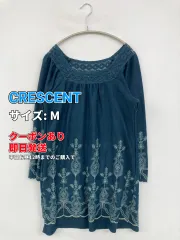 CRESCENT チュニック M ブルー 半端袖 レース 刺繍 ショート・ミニ丈 レディースのサムネイル