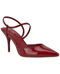 カルバンクライン レディース シューズ スリッポン・ローファー Calvin Klein Womens Cordera Strappy SlipOn Stiletto Pumps Dark Red Pのサムネイル