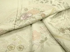 平和屋着物▼中国三大刺繍　スワトウ刺繍　汕頭刺繍　相良刺繍　総刺繍　訪問着　扇面花文　金糸　さが美扱い　正絹　逸品　DABG5948feのサムネイル