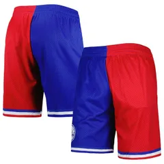 ミッチェルネス メンズ ボトムス ハーフパンツ・ショーツ ショートパンツ Mens Mitchell Ness RoyalRed Philadelphia 76ers Hardwood Classicのサムネイル