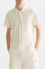スコッチアンドソーダ メンズ トップス ポロシャツ リラックスフィット Scotch Soda Relaxed Fit Rib Polo Eggnogのサムネイル
