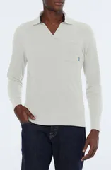 スコッチアンドソーダ メンズ トップス ポロシャツ リラックスフィット コットン Scotch Soda Relaxed Fit Long Sleeve Cotton Johnny Collar Poのサムネイル