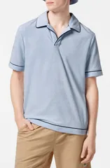 スコッチアンドソーダ メンズ トップス ポロシャツ パイル コットン Scotch Soda Towelling Cotton Terry Polo Light Shirting Blue ブルーのサムネイル