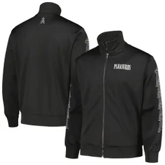 プレジャーズ メンズ アウター ジャケット・ブルゾン Mens PLEASURES Black Los Angeles Angels Pitcher FullZip Track Jacket Blacのサムネイル