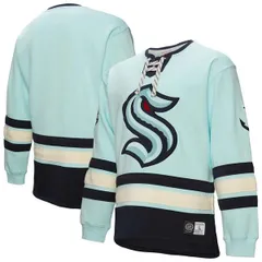 ミッチェルネス メンズ アウター パーカー・スウェット シャツ レース Mitchell Ness Mens Light Blue Seattle Kraken Heritage LaceUpulloのサムネイル