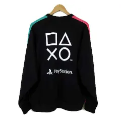 ジーユー GU ダブルフェイスプルオーバー トレーナー プレイステーション PlayStation プレステ コラボ 長袖 ロゴ 刺繍 M 黒 ブラック ピンク グリーン 美品のサムネイル