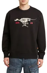 ジースター メンズ アウター パーカー・スウェット クルーネック シャツ GSTARunning Dog Crewneck Sweatshirt Dark Black ブラックのサムネイル