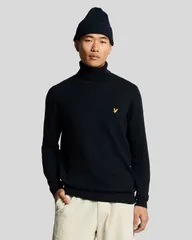 ライルアンドスコット メンズ アウター パーカー・スウェット タートルネック セーター コットン Lyle Scotton Merino Turtleneck Sweater Dark Navy ネイのサムネイル