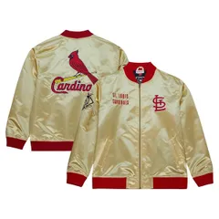 ミッチェルネス メンズ アウター ジャケット・ブルゾン サテン Mens Mitchell Ness Gold St Louis Cardinals OG 20 Lightweight Satin Fのサムネイル