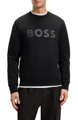 ボス メンズ アウター パーカー・スウェット クルーネック シャツ ロゴ BOSSalbo Tonalogo Crewneck Sweatshirt Black ブラックのサムネイル