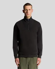 ライルアンドスコット メンズ アウター パーカー・スウェット ハーフジップ シャツ Lyle Scott Panelled Hybrid Quarter Zip Sweatshirt Black Icのサムネイル