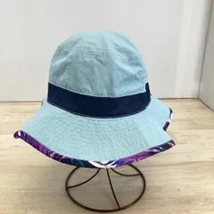 美品 ROXY/ロキシー バケットハット/サファリハット 水色/ライトブルー メッシュ切替 総柄パイピング ロゴ刺繍 レディース[ON00605]のサムネイル