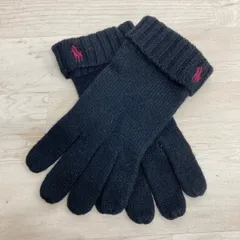 美品 ラルフローレン/Ralph Lauren ニット手袋 グローブ ブラック/黒 ポニー刺繍 ロゴ入り[OZ02371]のサムネイル