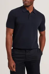 テッドベーカー メンズ トップス ポロシャツ ウール コットン Ted Baker Otiso Cotton Wool Polo Navy ネイビーのサムネイル