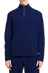 セオリー メンズ アウター パーカー・スウェット ハーフジップ ウール セーター Theory Geder Quarter Zip Wool Sweater Blueberryのサムネイル