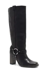 フリーピープル レディース シューズ ブーツ・レインブーツ トール Free People Heidi Harness Tall Boot Black Leather ブラックのサムネイル
