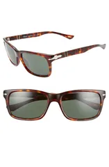 ペルソル レディース アクセサリー サングラス・アイウェア Persol 58mm Rectangle Sunglasses Havana Black Solid ブラックのサムネイル