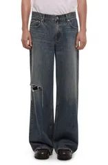 ヘルムート ラング メンズ ボトムス デニムパンツ ワイドレッグ ジーンズ Helmut Lang Ripped Wide Leg Jeans Tinted Vintage Blue ブルーのサムネイル