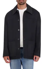 コールハーン メンズ アウター ジャケット・ブルゾン ウール シャツ Cole Haan Wool Blend Shirt Jacket Black ブラックのサムネイル