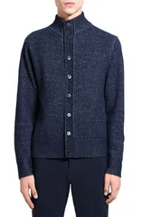 セオリー メンズ アウター パーカー・スウェット ウール カーディガン Theory Wilfred Wool Cashmere Cardigan Baltic Pebble Heather ヘザーのサムネイル