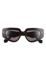 ロエベ レディース アクセサリー サングラス・アイウェア Loewe Anagram 51mm Geometric Sunglasseshiny Black Smoke ブラック