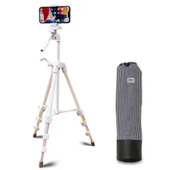 lapset 三脚 白い スマホ スマホスタンド 軽量 コンパクト 収納袋付き 白 ホワイト 126㎝ アーバンストライプのサムネイル