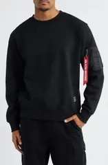 アルファインダストリーズ メンズ アウター パーカー・スウェット クルーネック シャツ コットン フリース Alpha Industries Utility Pocket Cotton Fleeceのサムネイル