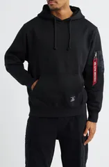 アルファインダストリーズ メンズ アウター パーカー・スウェット コットン フリース Alpha Industries Utility Pocket Cotton Fleece Hoodie Blacのサムネイル