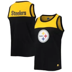 スターター メンズ トップス シャツ ダウン Menstarter BlackGold Pittsburgh Steelers Team Touchdown Fashion Tank Top Blacのサムネイル