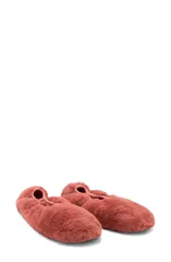 マンゴ レディース シューズ サンダル MANGO Faux Fur Slipper Dark Red レッドのサムネイル