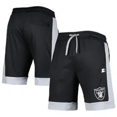 スターター メンズ ボトムス ハーフパンツ・ショーツ ショートパンツ STARTER Mens GIII Sports by Carl Banks BlackSilver Las Vegas Raidのサムネイル