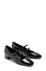 マンゴ レディース シューズ パンプス MANGO Mary Jane Flat Black ブラックのサムネイル