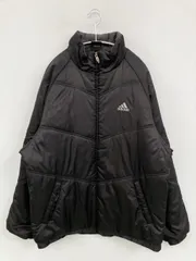 adidas アディダス ダウンジャケット/コート L ブラック 無地 ブランドロゴ ワンポイント ミドル丈 フードなし ジップアップ メンズのサムネイル