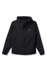 クイックシルバー メンズ アウター ジャケット・ブルゾン Quiksilver Overcast Waterepellent Hooded Windbreaker Black ブラックのサムネイル