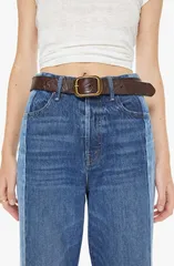 マザー レディース アクセサリー ベルト レザー MOTHER The Magpiembossed Leather Belt Cognacのサムネイル