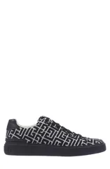 バルマン メンズ シューズ スニーカー Balmain BCourt Monogram Low Top Sneaker Black Ivory アイボリーのサムネイル