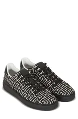 バルマン メンズ シューズ スニーカー Balmain B Court Monogram Jacquard Low Top Sneaker Black Ivory アイボリーのサムネイル
