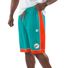 スターター メンズ ボトムス ハーフパンツ・ショーツ ショートパンツ Menstarter Aqua Miami Dolphins Throwback Fan Favorite Shorts Aquaのサムネイル